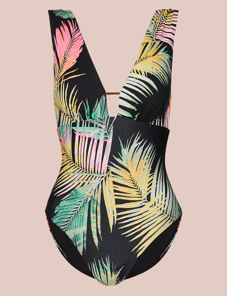 Secret Slimming™ Palm Print Plunge Swimsuit 2 of 5