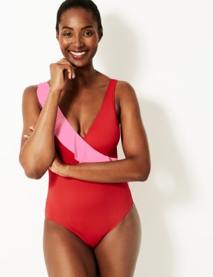 m&s red swimsuit