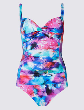 Secret Slimming™ Scratchy Floral Plunge Swimsuit Image 2 of 3