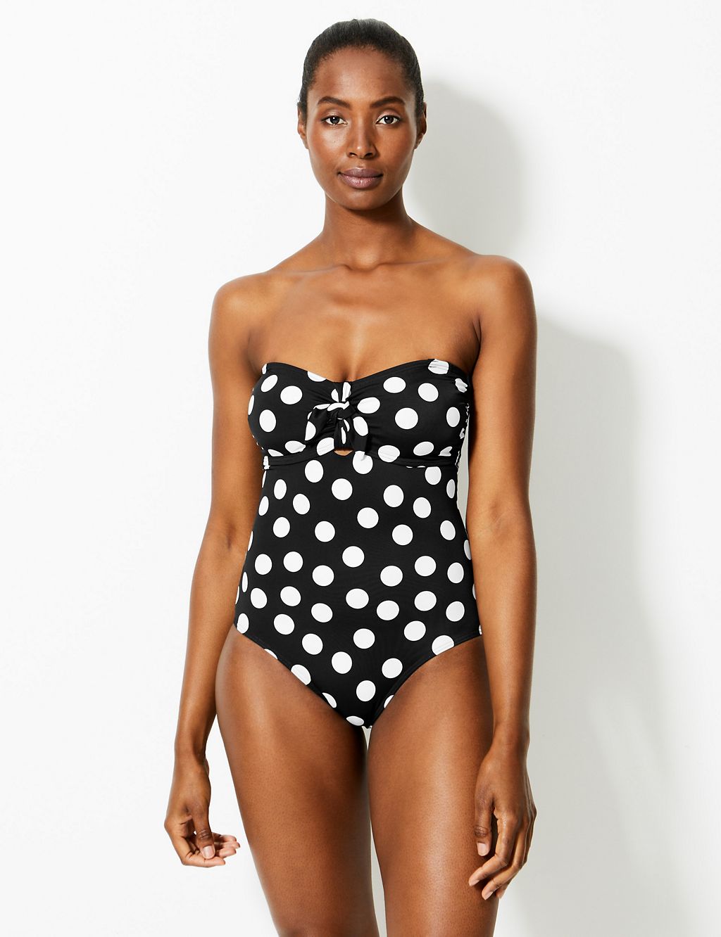 Secret Slimming™ Spotted Bandeau Swimsuit 3 of 5