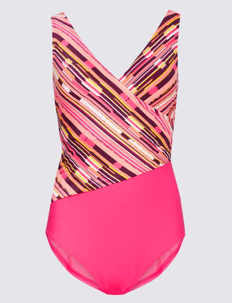 Secret Slimming™ Striped Wrap Swimsuit 2 of 3