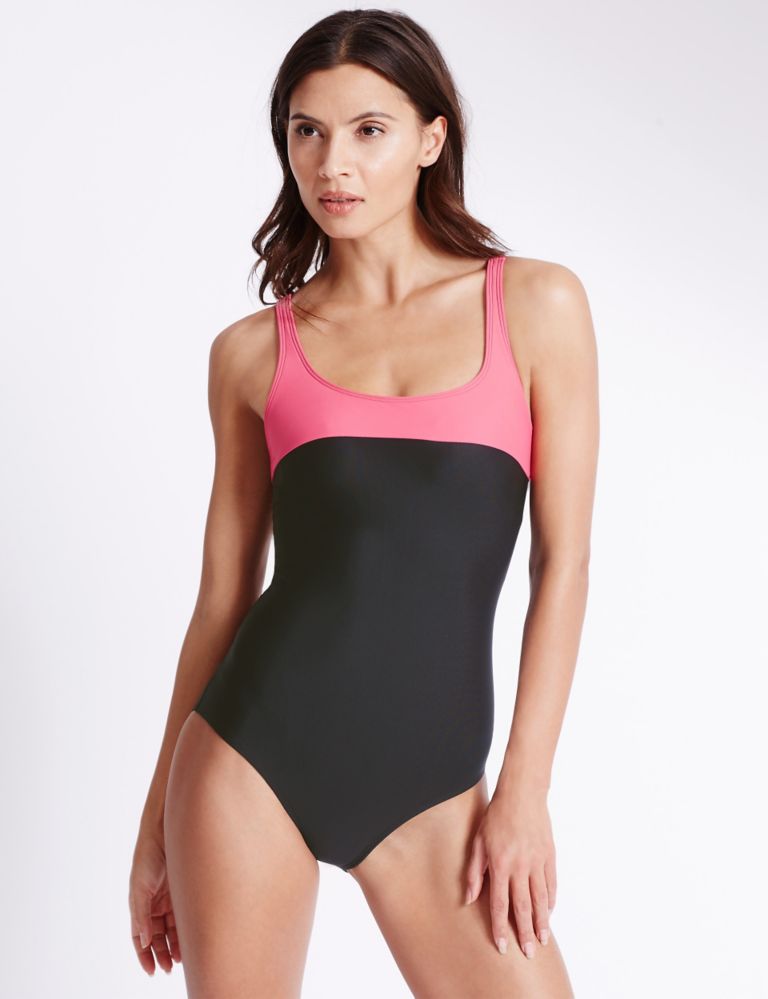 Secret Slimming™ Top Panel Padded Swimsuit 1 of 3
