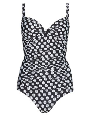 Secret Slimming™ Twisted Front Spotted Swimsuit | M&S Collection | M&S