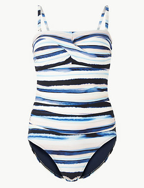 Secret Slimming™ Water Stripe Bandeau Swimsuit Image 2 of 4