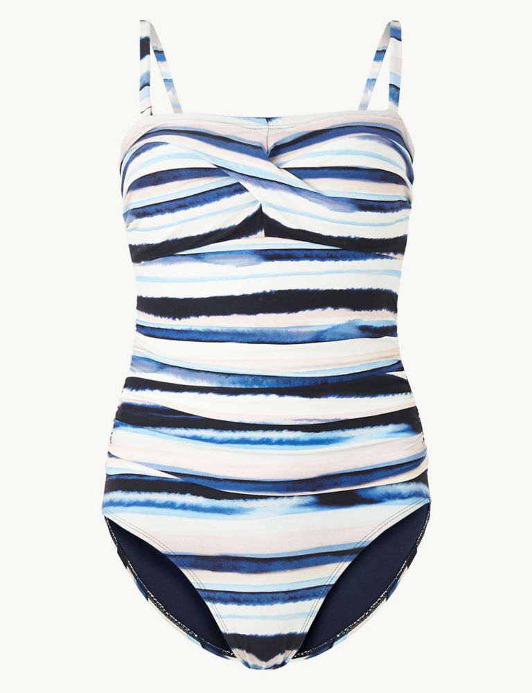 Secret Slimming™ Water Stripe Bandeau Swimsuit 2 of 4