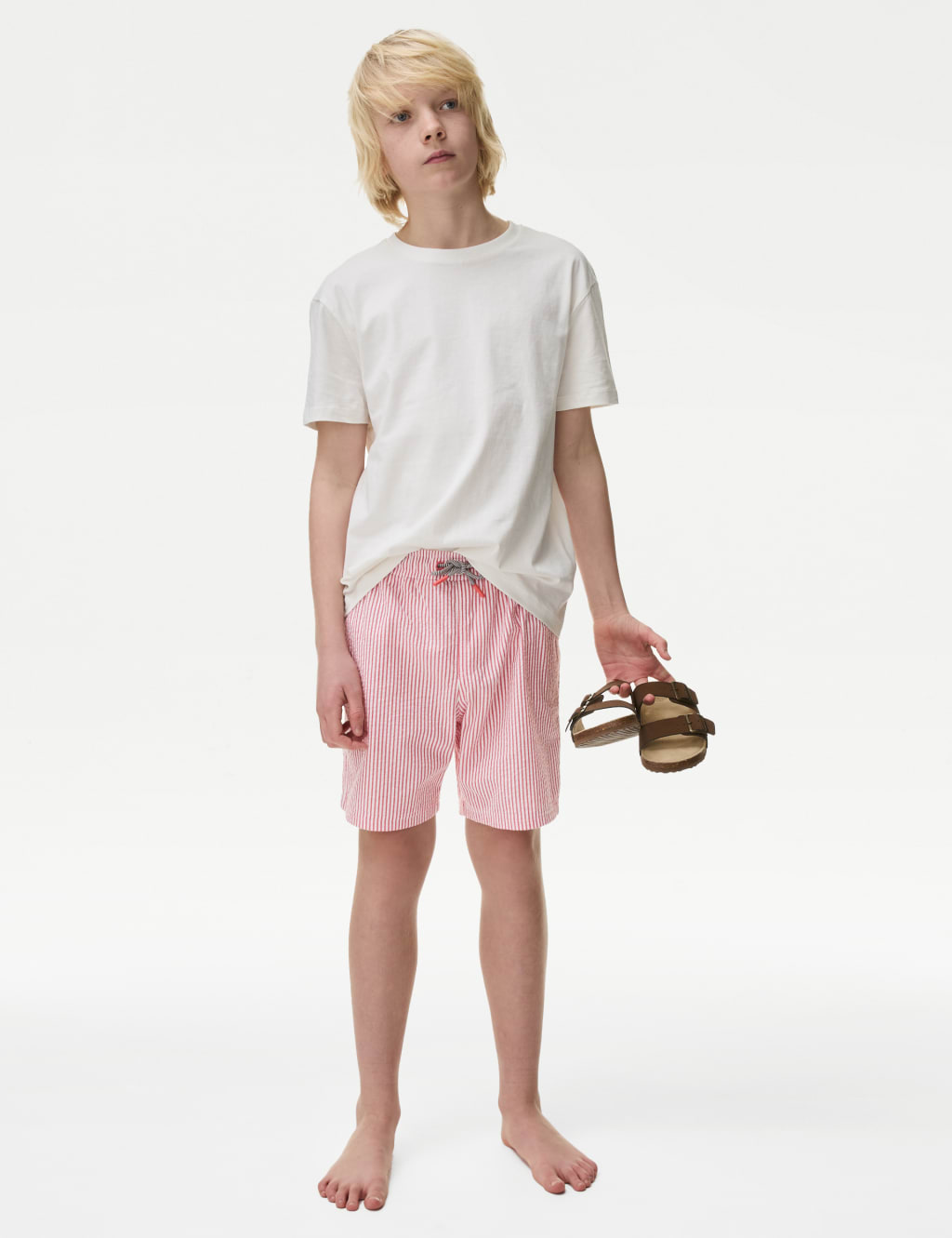 Seersucker Striped Swim Shorts 6 16 Yrs M S Collection M S