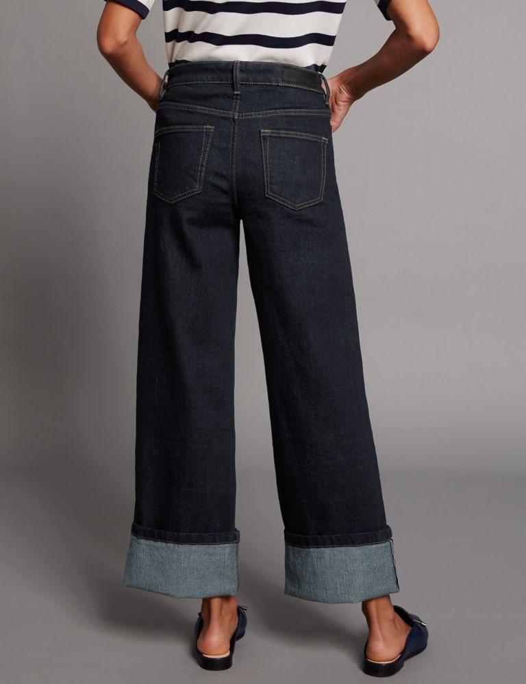 Selvedge High Rise Wide Leg Jeans 4 of 6