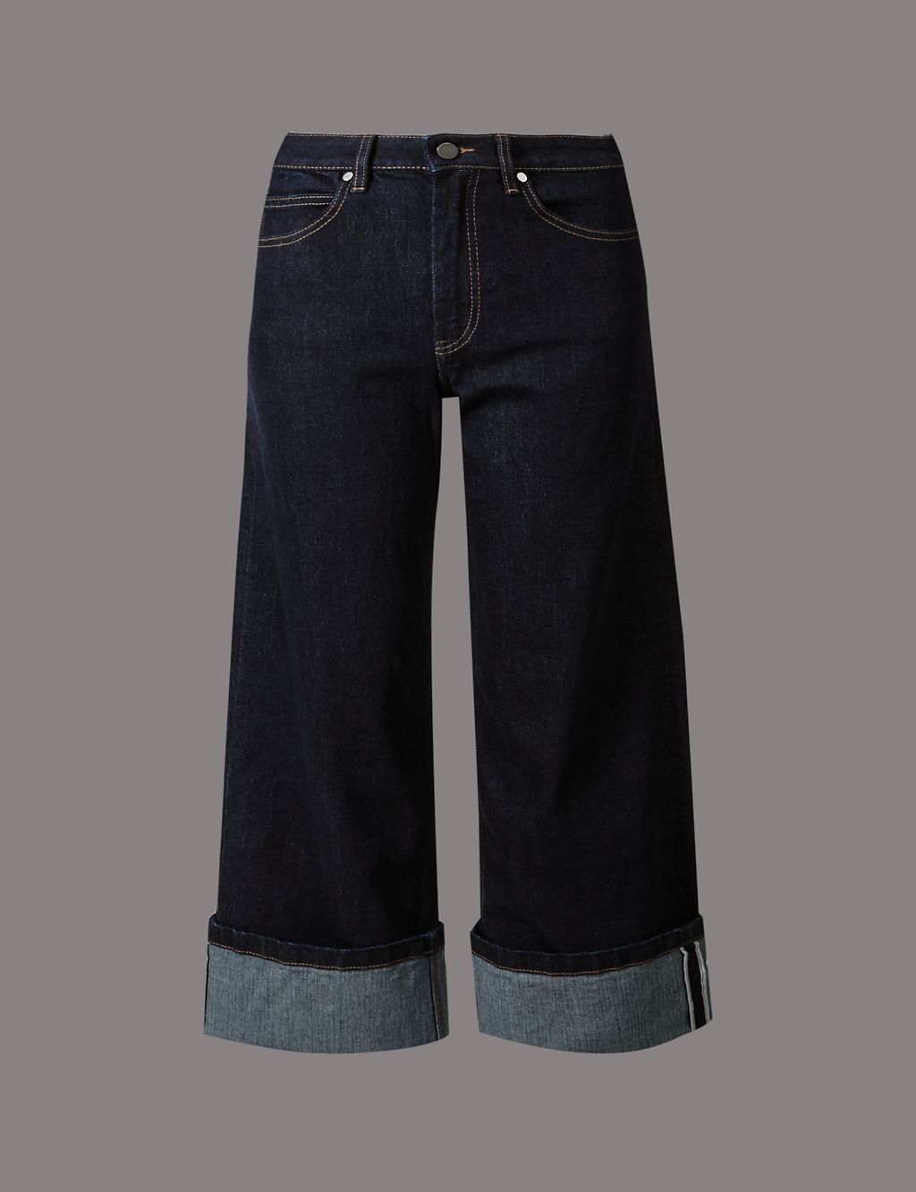 Selvedge High Rise Wide Leg Jeans 1 of 6