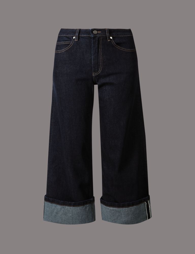 Selvedge High Rise Wide Leg Jeans 2 of 6