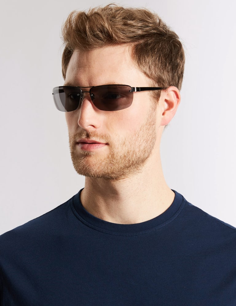 Semi rimless sunglasses sale