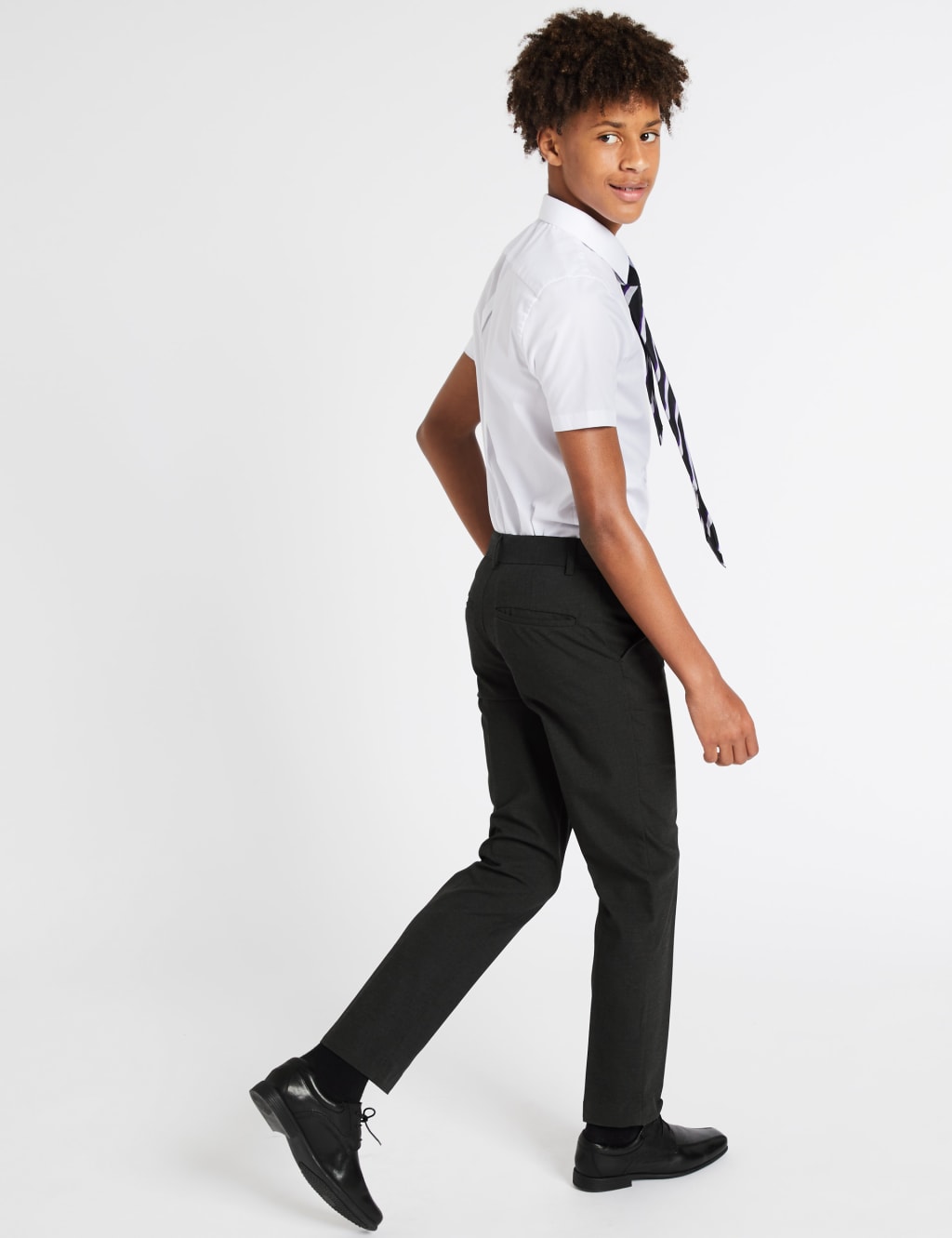 Buy Senior Boys’ Slim Leg School Trousers M&S