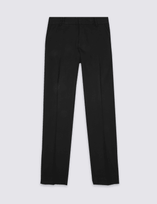 boys black skinny leg trousers