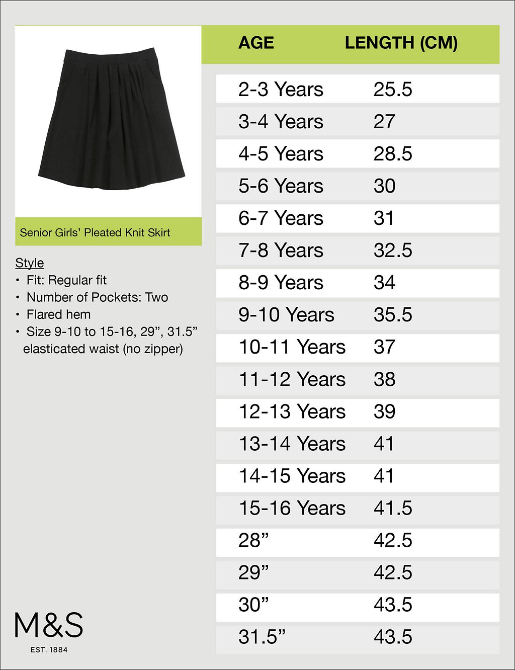 Senior Girls' Pleated Knit Skirt (Older Girls) 6 of 6