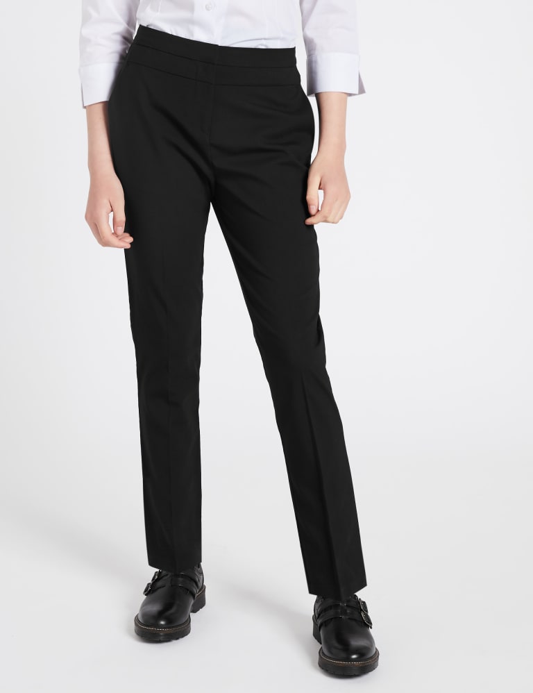 Senior Girl's Black Slim-Leg School Trousers