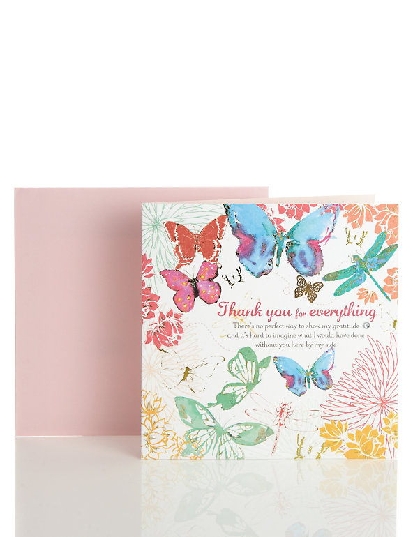 Sentimental Butterflies Thank You Card Image 1 of 2