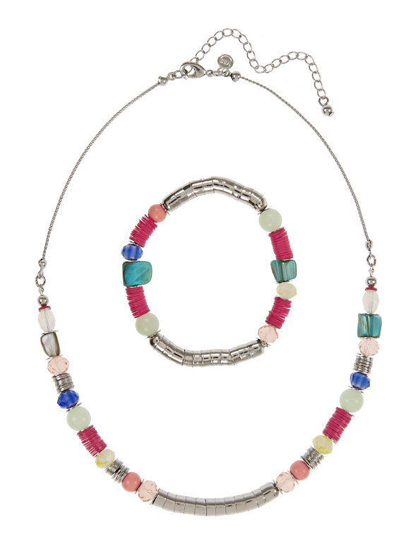Sequin  Bead Necklace & Bracelet Set Image 1 of 1