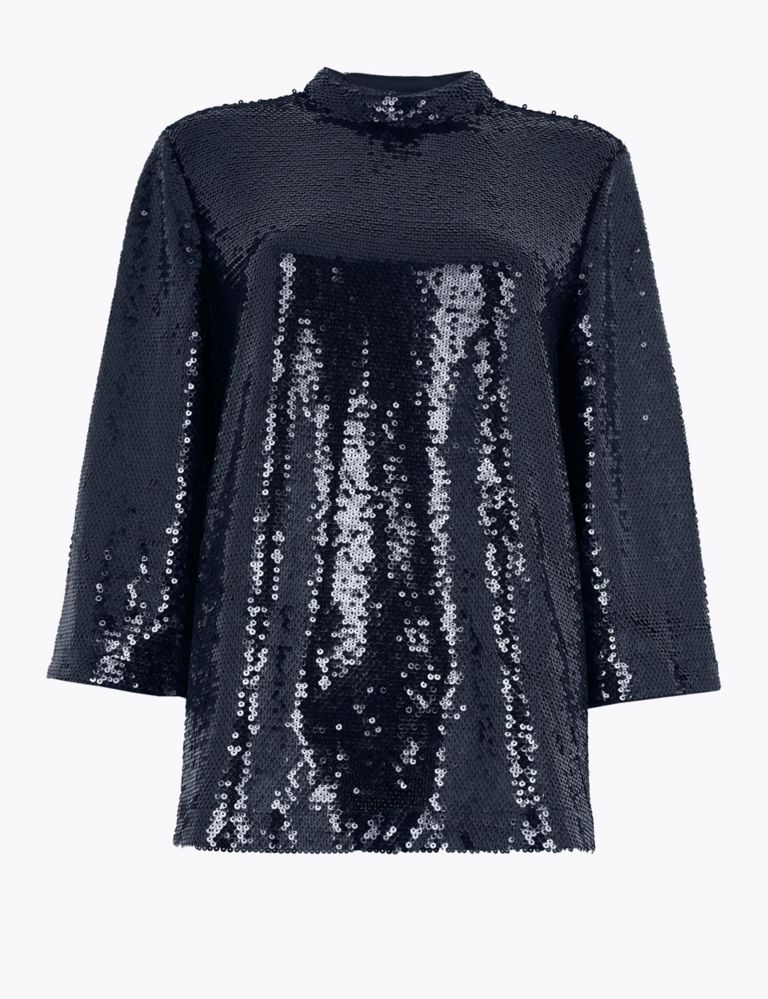 Sequin 3/4 Sleeve Blouse 2 of 4