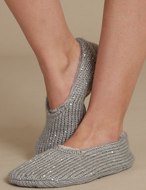 Sequin Ballet Slipper Socks Image 2 of 3