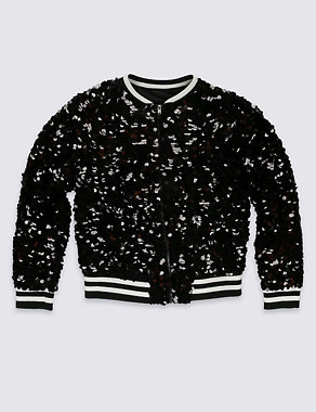 Sequin Bomber Jacket (5-14 Years) Image 2 of 3