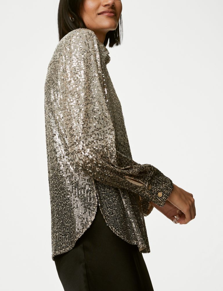 Sequin Collared Shirt 5 of 8