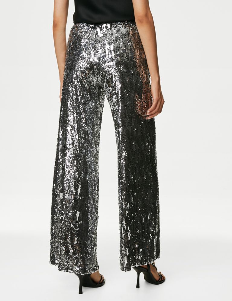 Sequin Elasticated Waist Wide Leg Trousers 5 of 6