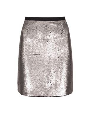 Sequin Embellished A-Line Mini Skirt | Limited Edition | M&S