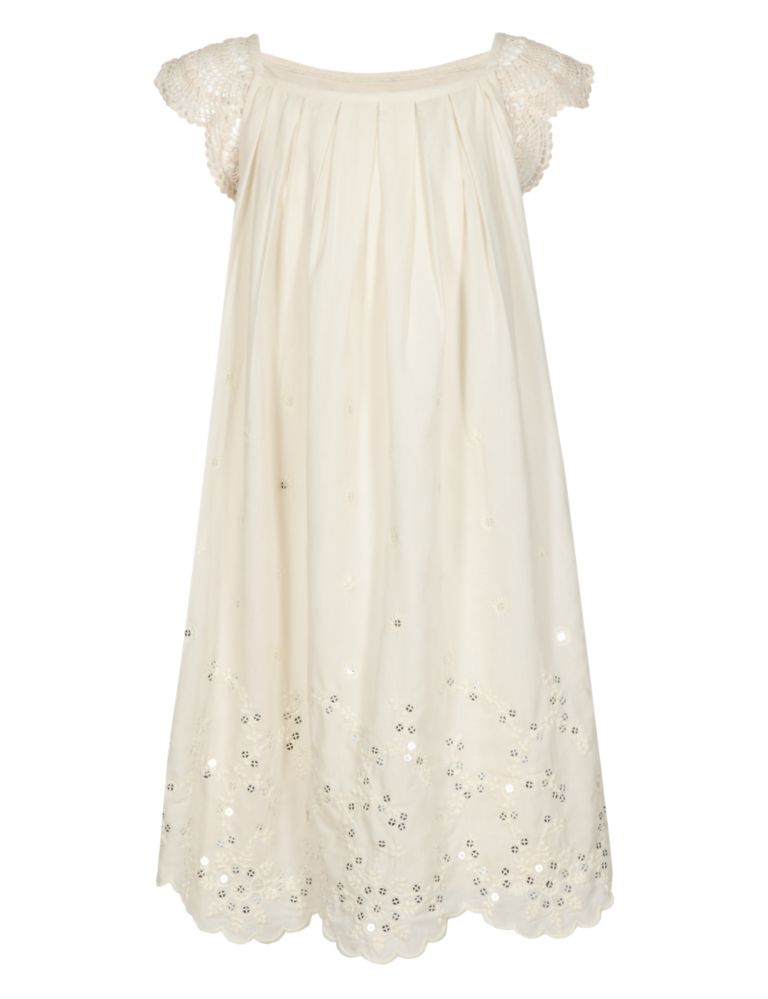 Sequin Embellished Angel Sleeve Dress (1-7 Years) 2 of 3