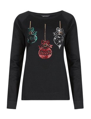 Christmas bauble jumper sequin