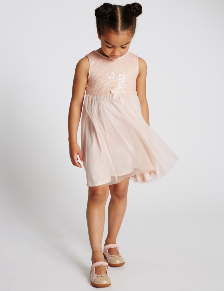 Sequin Embellished Dress (1-7 Years) 1 of 3