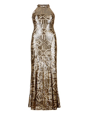 Sequin Embellished Maxi Dress ONLINE ONLY Image 2 of 3