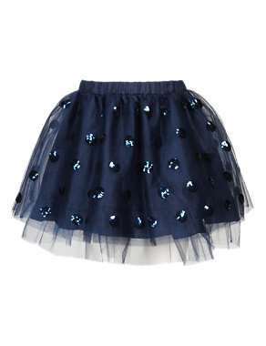 Sequin Embellished Mesh Skirt Image 2 of 3
