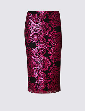 Sequin Embellished Pencil Skirt Image 2 of 3