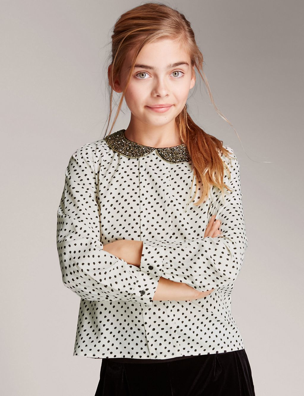 Sequin Embellished Peter Pan Collar Top (5-14 Years) 3 of 3