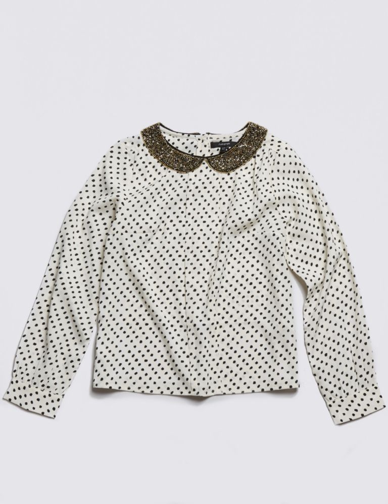Sequin Embellished Peter Pan Collar Top (5-14 Years) 2 of 3