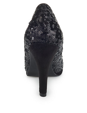 Sequin Embellished Platform Court Shoes with Insolia® | M&S Collection ...