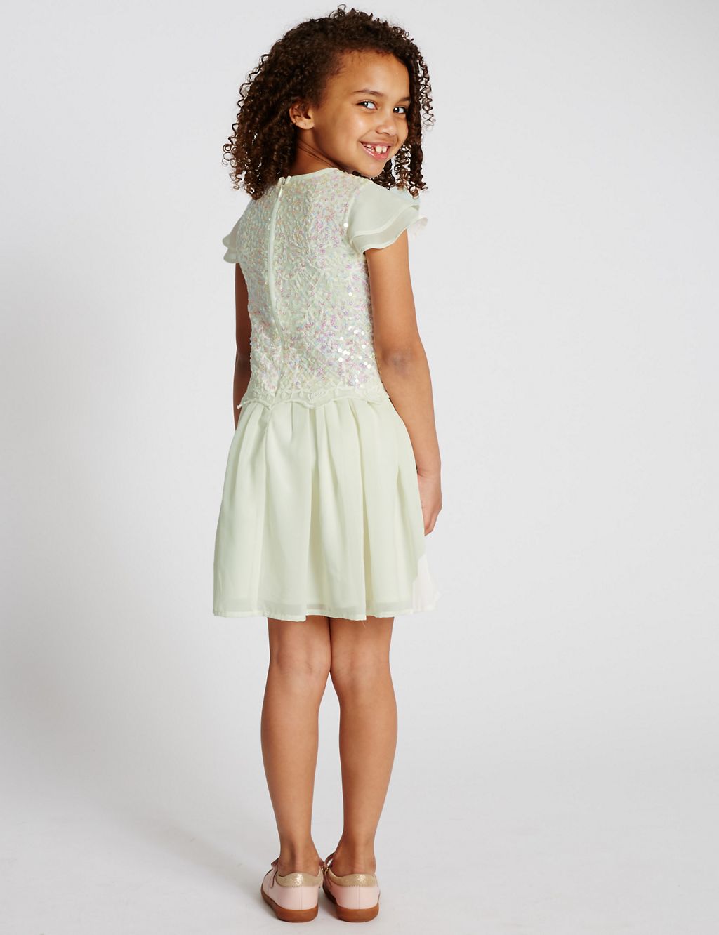 Sequin Embellished Pleated Dress (1-7 Years) 2 of 3