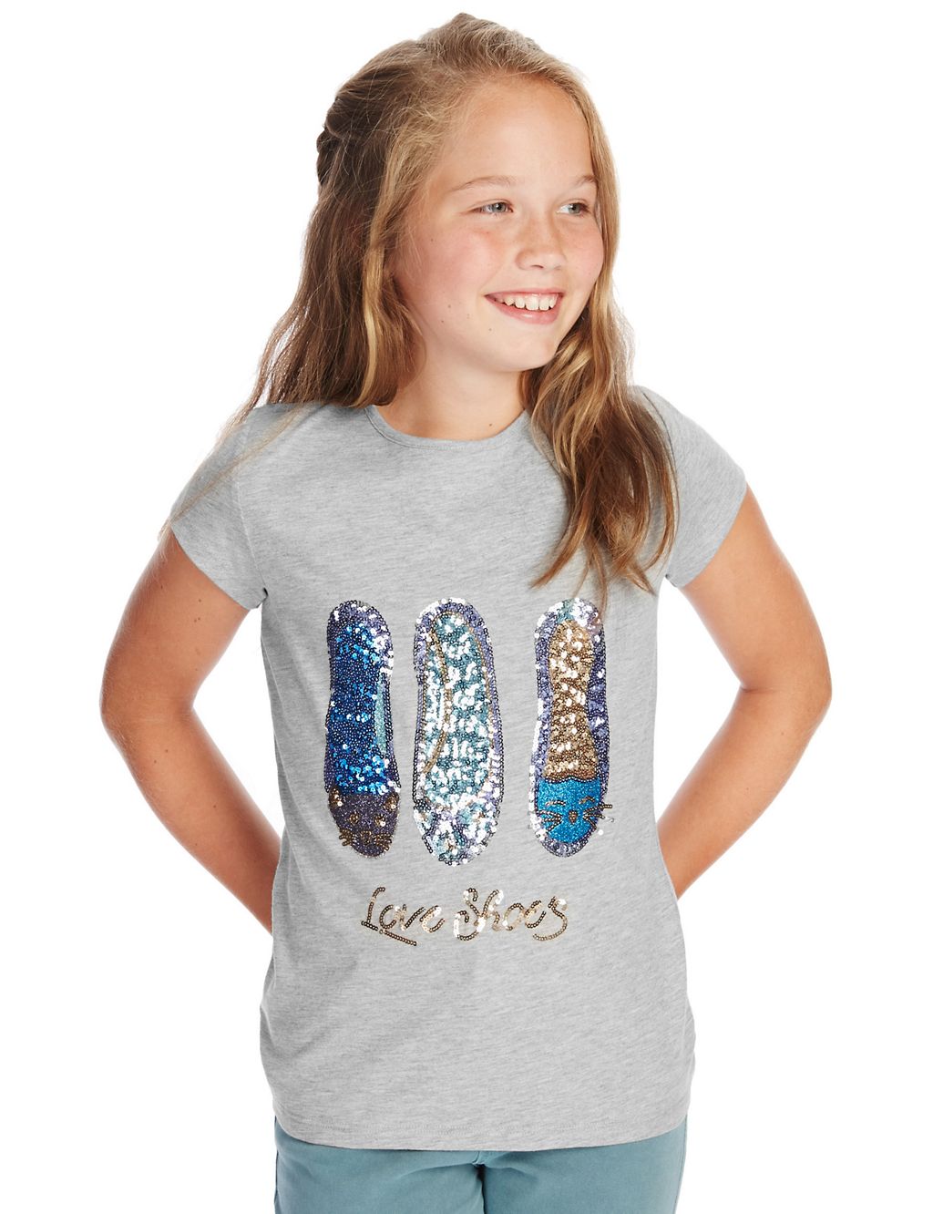 Sequin Embellished Shoes T-Shirt (5-14 Years) 3 of 3