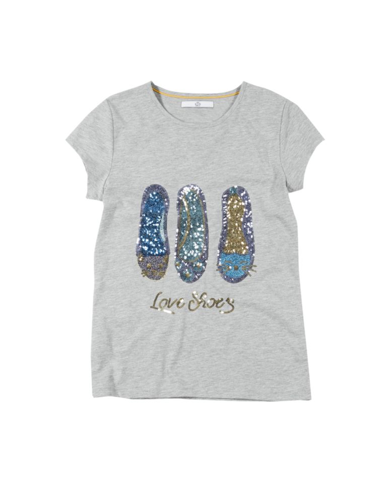 Sequin Embellished Shoes T-Shirt (5-14 Years) 2 of 3