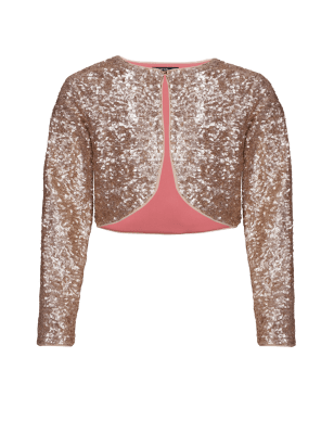 Bebe Silk Sequin Shrug
