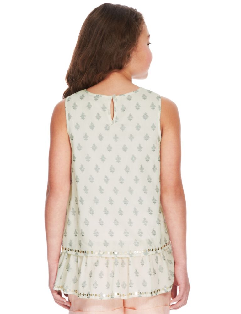 Sequin Embellished Tile Print Vest Top 4 of 4