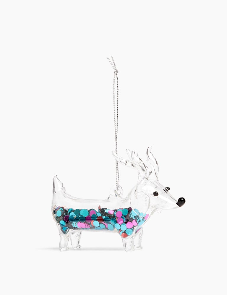 Glass sausage cheap dog ornament
