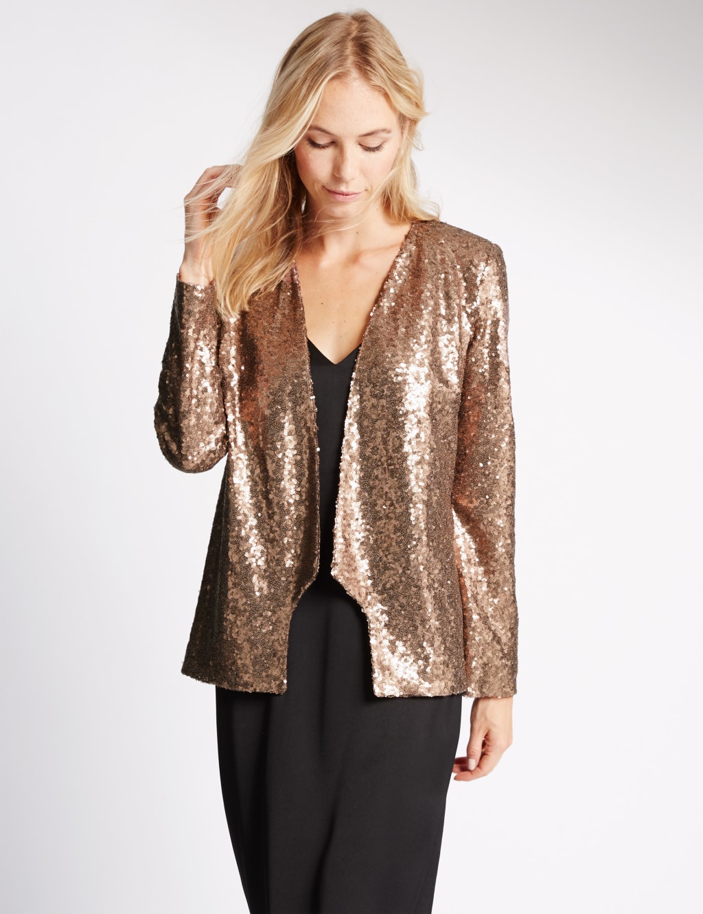 Rose gold glitter jacket hotsell