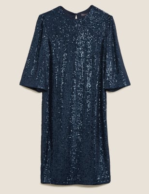 bonjour sequin shirt dress