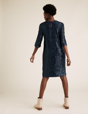 bonjour sequin shirt dress