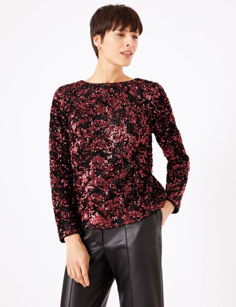 Sequin Long Sleeve Top | M&S Collection | M&S