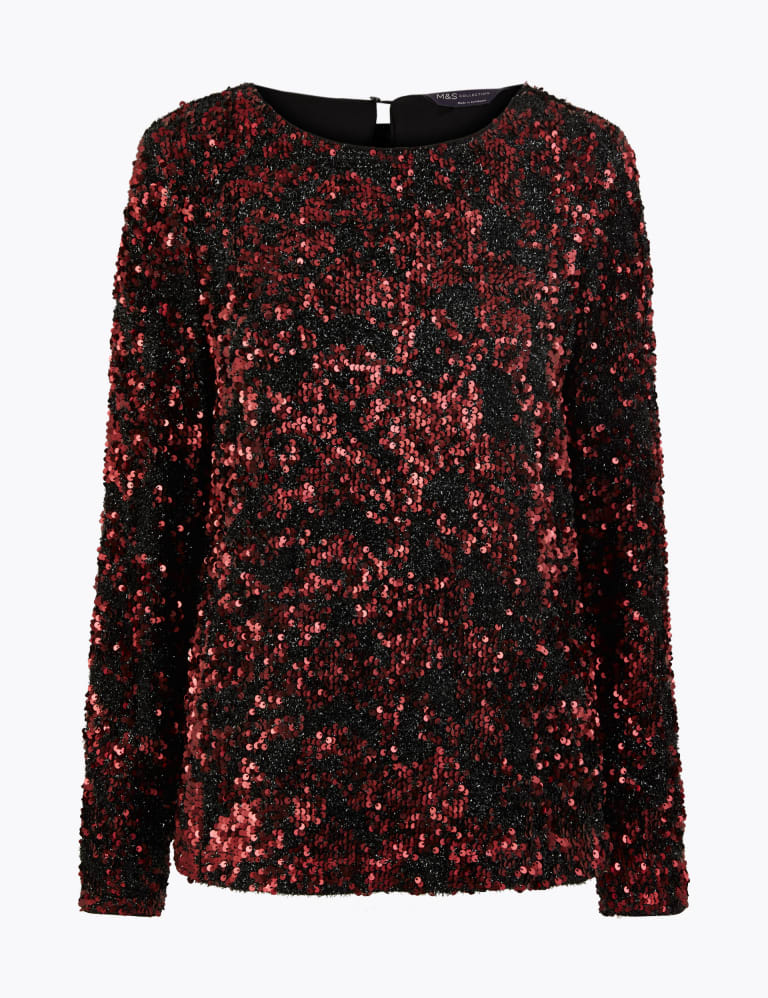 Sequin Long Sleeve Top M S Collection M S