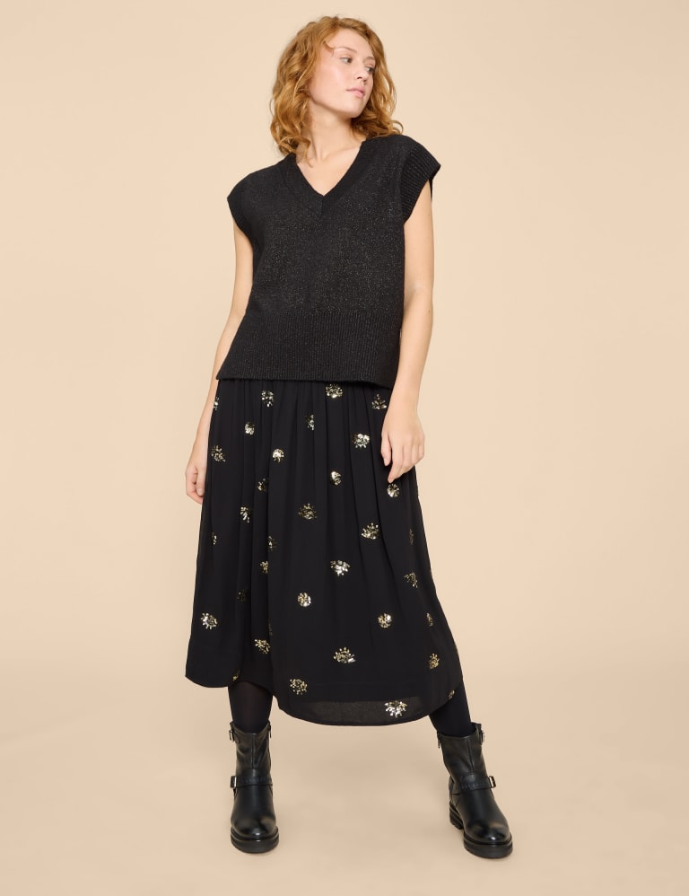 Gold pleated new arrivals skirt m&s