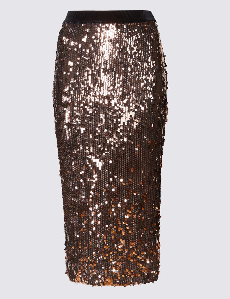 Sequin Midi Pencil Skirt 2 of 3