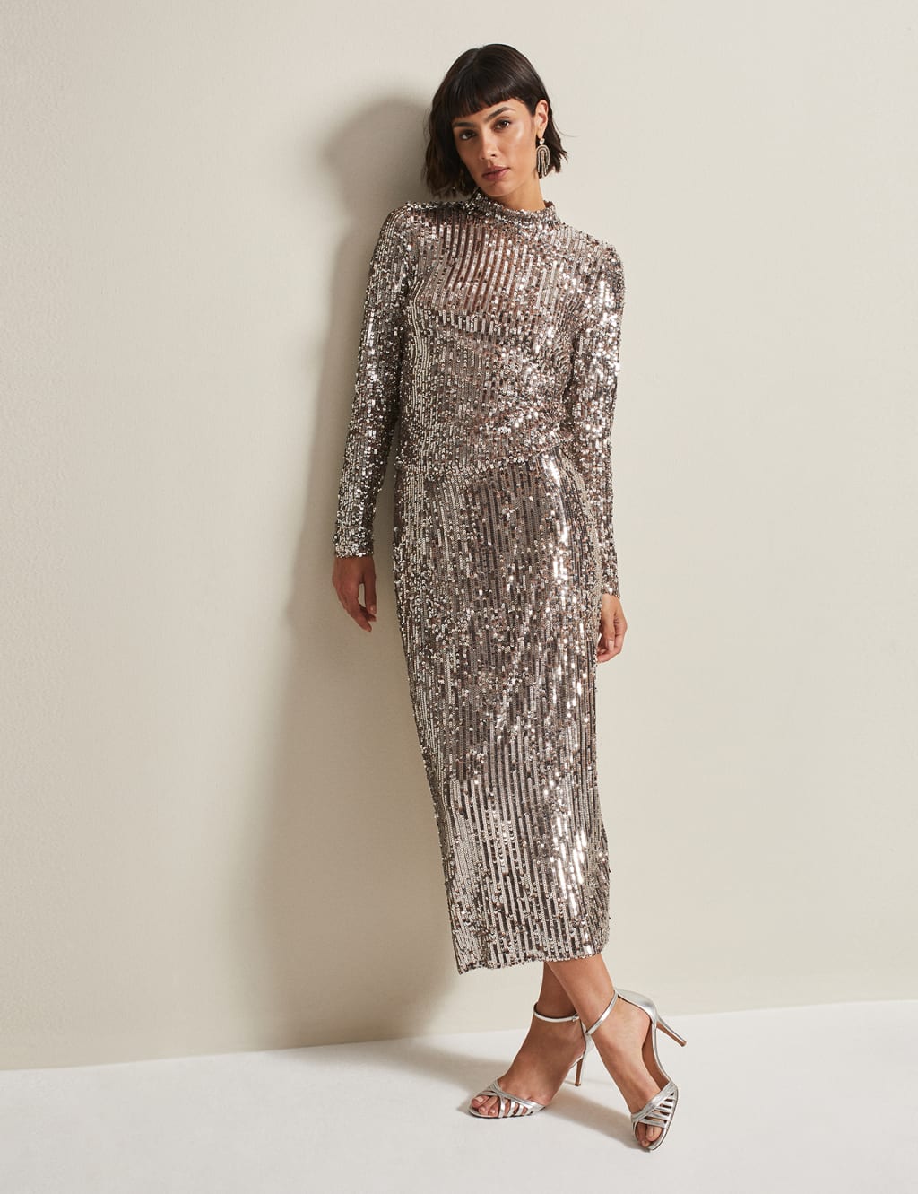 Sequin Midi Pencil Skirt Phase Eight M S