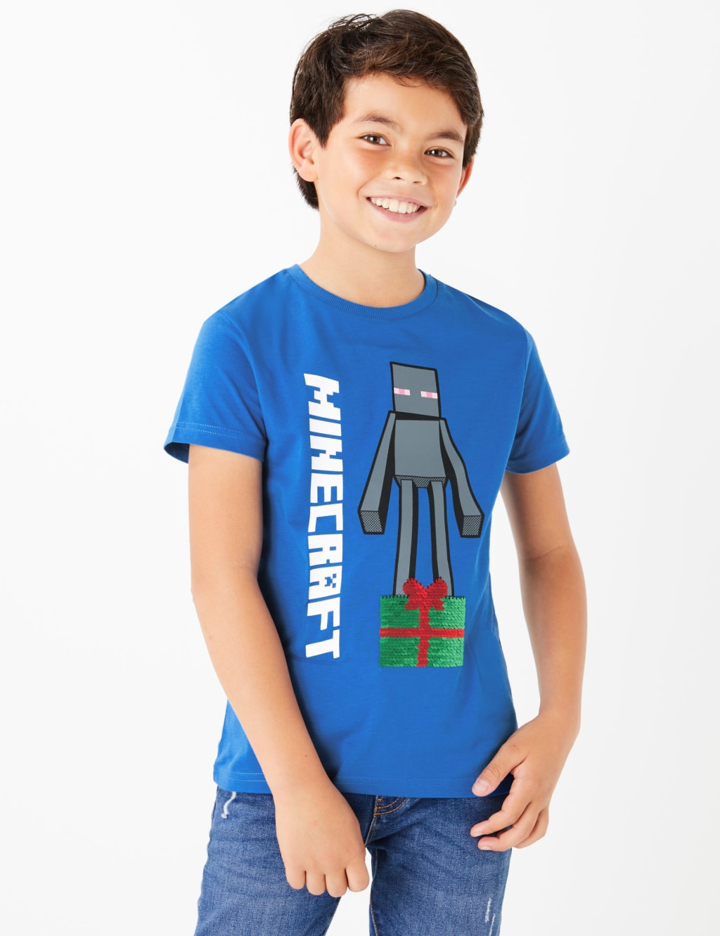 Sequin Minecraft T Shirt 3 16 Years M S